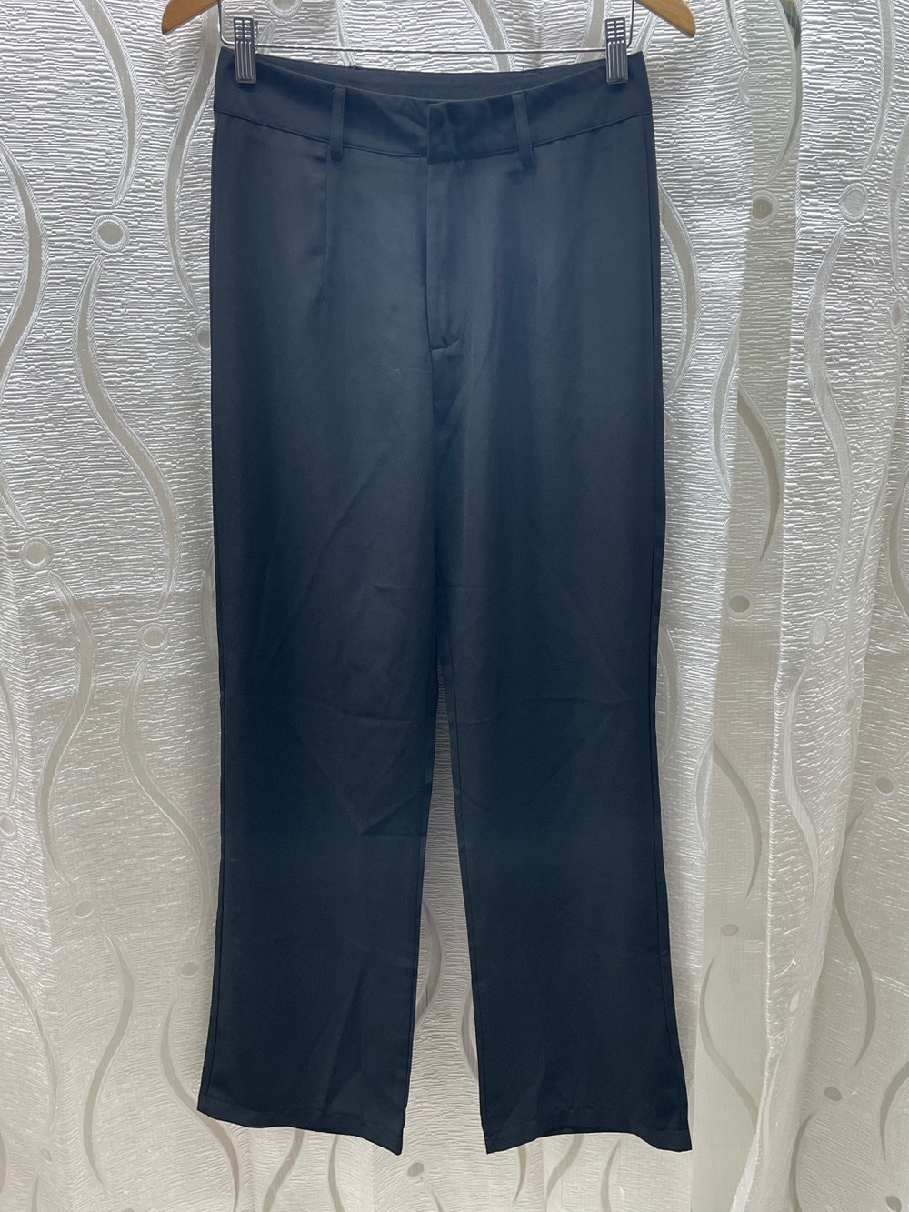 Unbranded Dress Pants Womens Size 6 Black Good Straight Leg‎ Flat Front Trousers